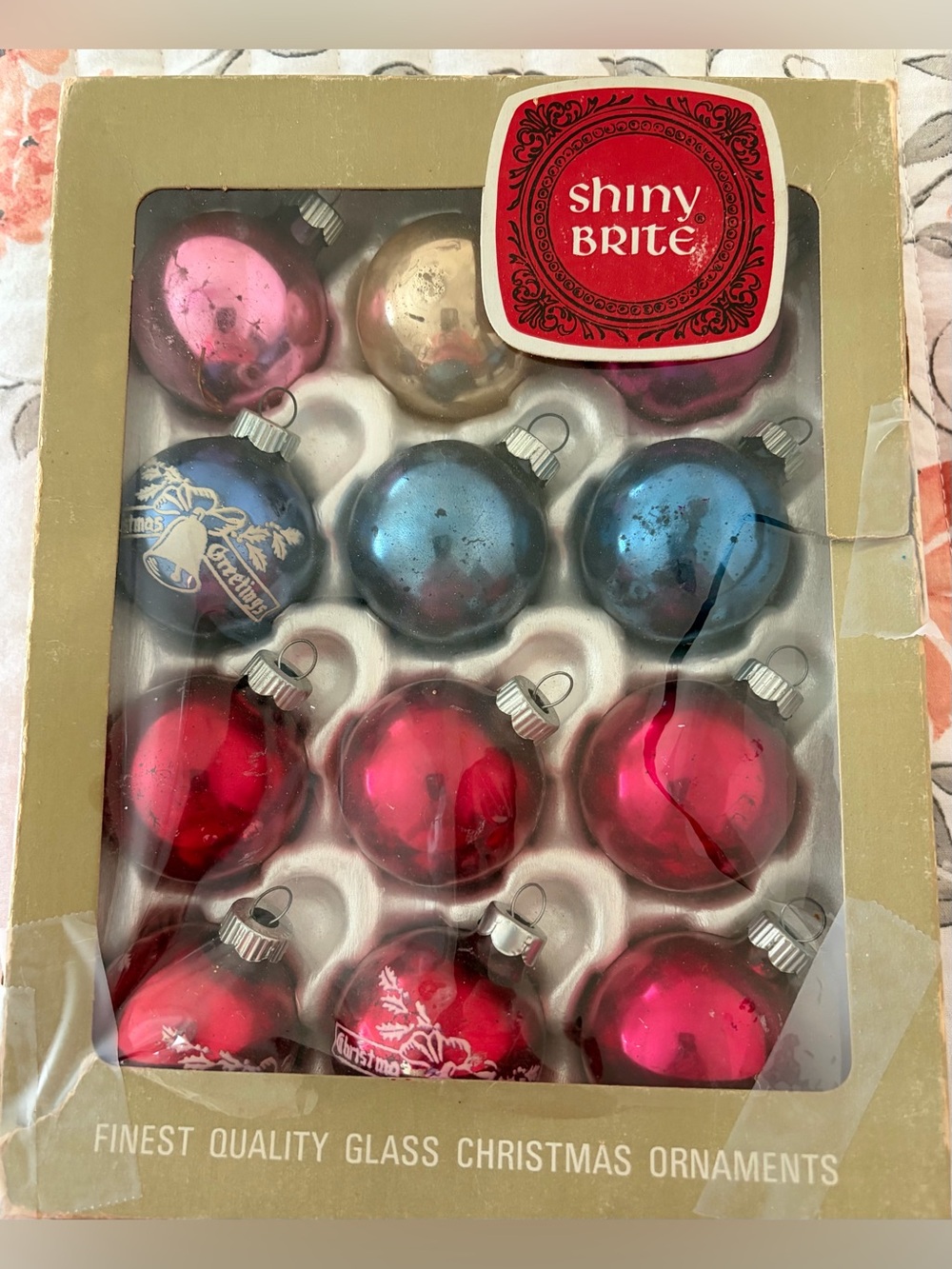 Shiny Brite Vintage Christmas Ornaments -Set of 12